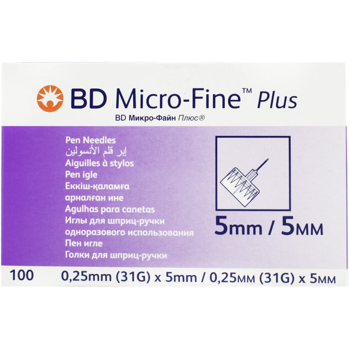 Инсулиновые иглы БД Микро-Файн Плюс 5 мм 31G №100 